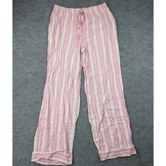 Vintage Victorias Secret Pajama Pants Women Medium Pink Y2K Brushed Cotton Modal - Picture 1 of 7